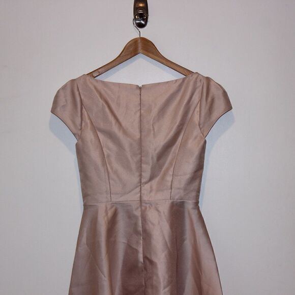 NEW Alfred Sung Blush Puff cap sleeve Scoop Neck midi Dress Women Size 2 - Picture 3 of 11